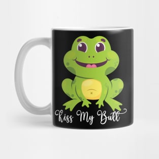 Kiss My Butt Green Frog Funny Frog Mug